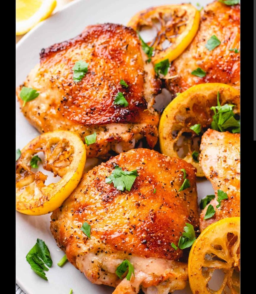 Chiken thigh in lemon sauce