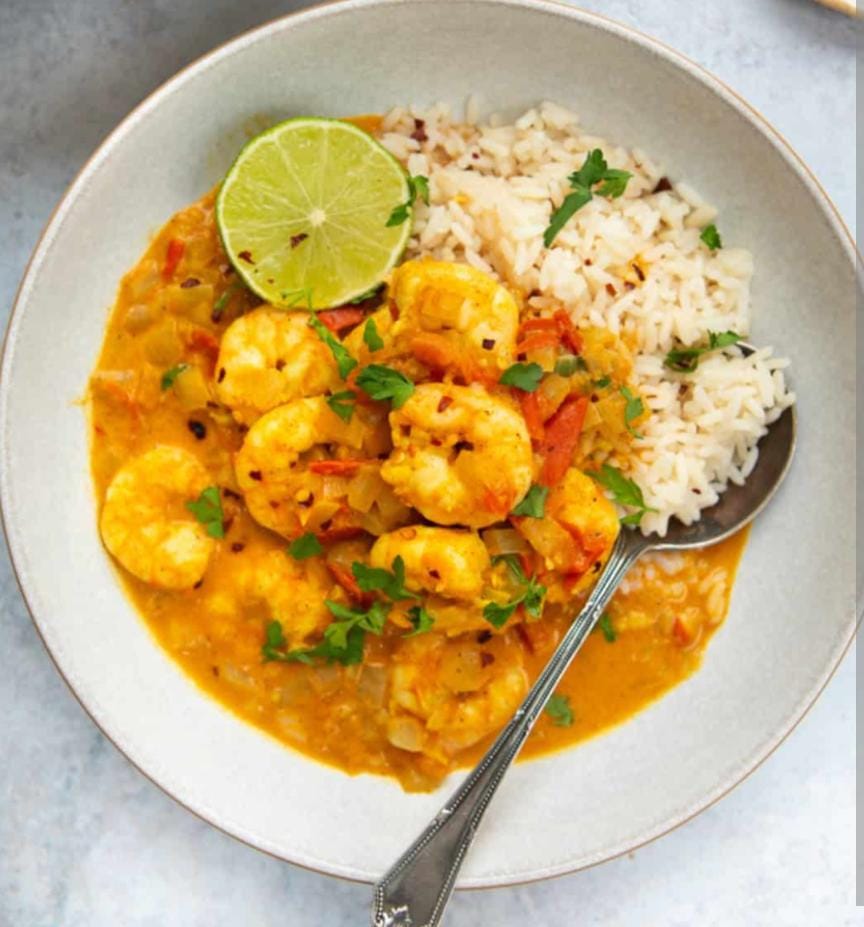 Prawns in Mkasara curry sauce