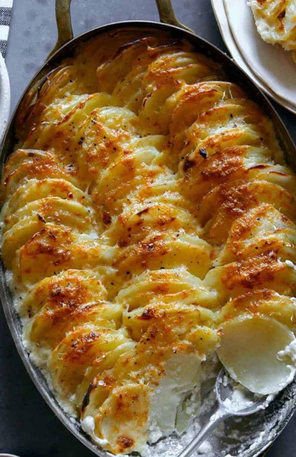 Sliced jacket cream potatoes